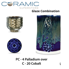 Palladium PC-04 over Cobalt C-20 Pottery Cone 5 Glaze Combination